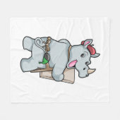 Rhino at Painting with Colours フリースブランケット (正面(横))