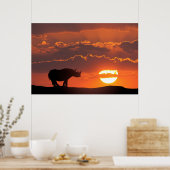 Rhino at sunset, Masai Mara, Kenya ポスター (キッチン)