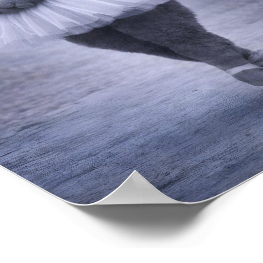 Rhino Ballerina in Misty Forest ポスター (角)