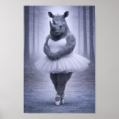Rhino Ballerina in Misty Forest ポスター (正面)