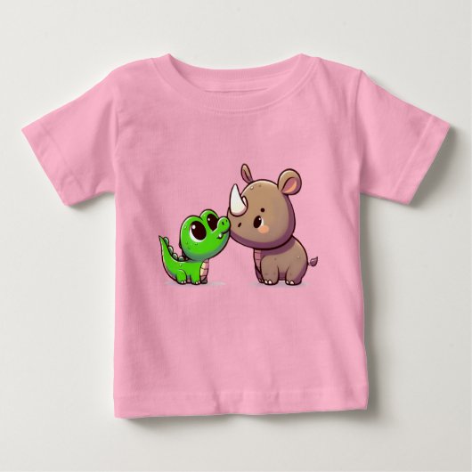 Rhino crocodile  ベビーTシャツ (正面)
