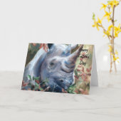 Rhino Father's Day Card カード (黄色い花)