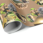 Rhino、Giraffe、Elephant Footprint Wrapping紙 ラッピングペーパー (ロールコーナー)