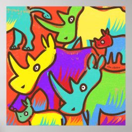 Rhino Graffitiアートポスター ポスター