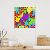 Rhino Graffitiアートポスター ポスター (キッチン)