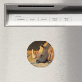 Rhino in Sunset Magnet マグネット (インサイチュ (食洗機))