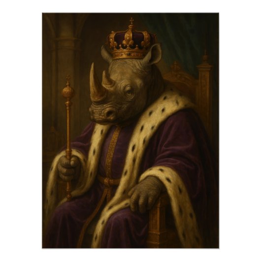 Rhino King | Anthropomorphic Royal Portrait ポスター (正面)