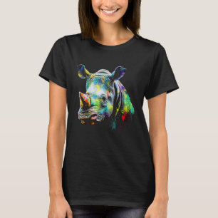 Rhino Lover Artwork カラフル Animal Motif Rhino 1 Tシャツ