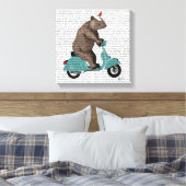 Rhino on Moped キャンバスプリント (インサイチュ (寝室))