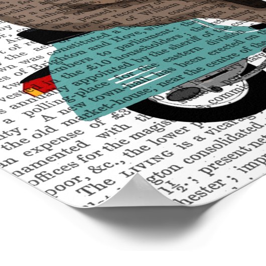 Rhino on Moped ポスター (角)