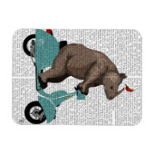 Rhino on Moped マグネット (横)