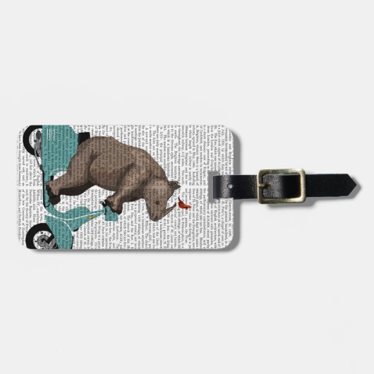 Rhino on Moped ラゲッジタグ (正面横)