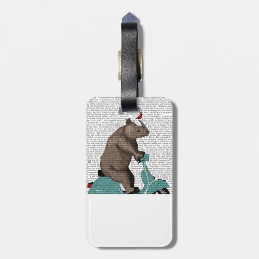 Rhino on Moped ラゲッジタグ (裏面縦)