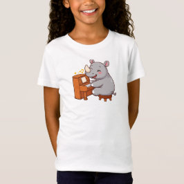 Rhino Playing Piano Tシャツ