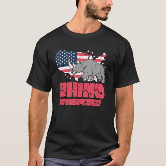 Rhino Rhinoceros Safari Zoo Wilderness Wildlife Tシャツ (正面)