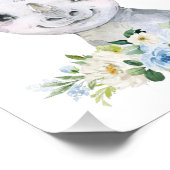 Rhino、Safari、ジャングル、青い花、少年の子供部屋 フォトプリント (角)