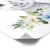 Rhino、Safari、ジャングル、青い花、少年の子供部屋 ポスター (角)