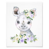 Rhino、Safari、紫の花男女兼用、 フォトプリント (正面)