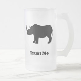 Rhino Trust Me Black フロストグラスビールジョッキ