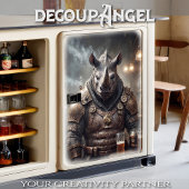 Rhino Warrior飲みビール – Decompage - 薄葉紙