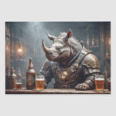 Rhino Warrior飲むビール#2 - Decopage - 薄葉紙 (正面)