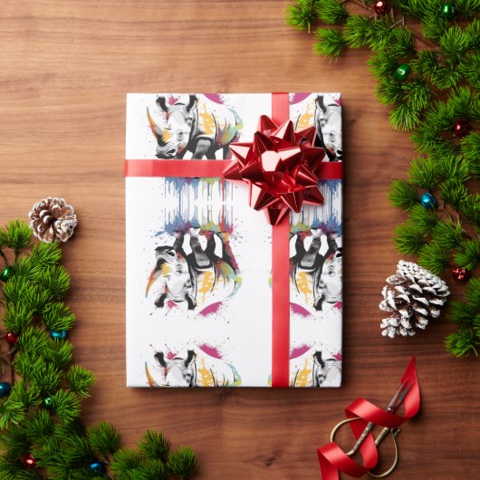 Rhino Wildlife & Waterカラーセット自然 ラッピングペーパー (クリスマスギフト)