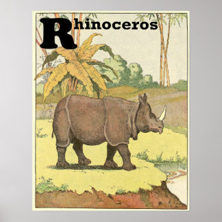 Rhinocerosストーリーブックアルファベット ポスター
