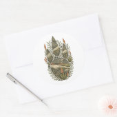 Rhinoceros Botanical Footprint Nature Sticker ラウンドシール (封筒)