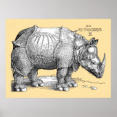 Rhinoceros by Albrecht Dürer 1515 Woodcut ポスター (正面)