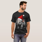 Rhinoceros Christmas / Santa Claus Rhino T-Shirt Tシャツ (正面フル)