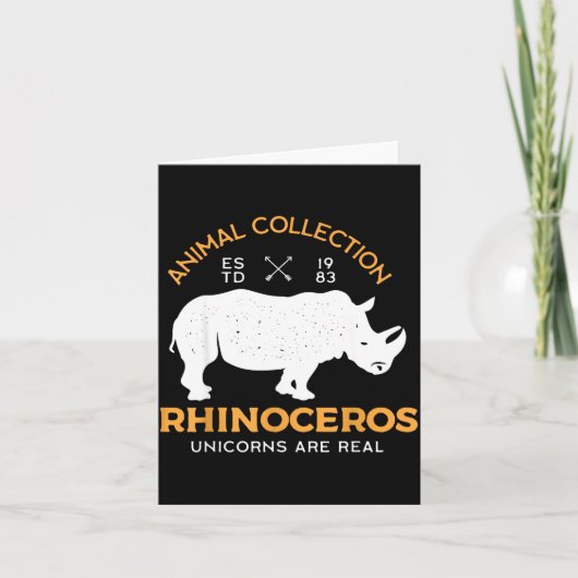 Rhinoceros Unicorns Are Real Funny Animal  カード (正面)