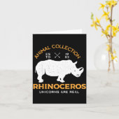 Rhinoceros Unicorns Are Real Funny Animal  カード (黄色い花)