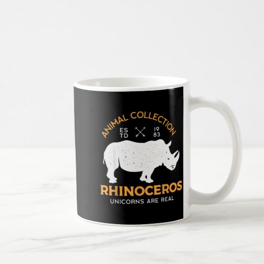 Rhinoceros Unicorns Are Real Funny Animal コーヒーマグカップ (右)