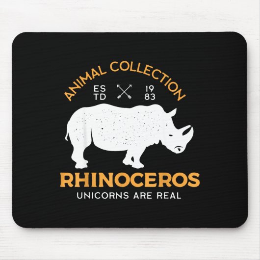 Rhinoceros Unicorns Are Real Funny Animal  マウスパッド (正面)