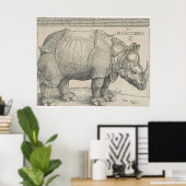 Rhinoceros, Woodcut by Albrecht Durer ポスター (ホームオフィス)