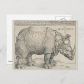 Rhinoceros, Woodcut by Albrecht Durer ポストカード (正面/裏面)