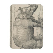 Rhinoceros, Woodcut by Albrecht Durer マグネット (縦)
