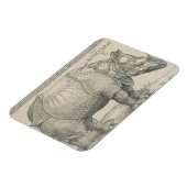 Rhinoceros, Woodcut by Albrecht Durer マグネット (左側)