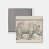 Rhinoceros, Woodcut by Albrecht Durer マグネット (正面/裏面)