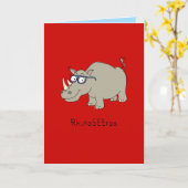 RhinoSEEros - Rhino、眼鏡グリーティングカード付き カード (黄色い花)