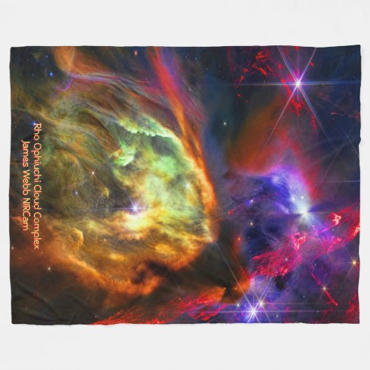 Rho Ophiuchi Cloud Complex - James Webb NIRCam フリースブランケット (正面(横))