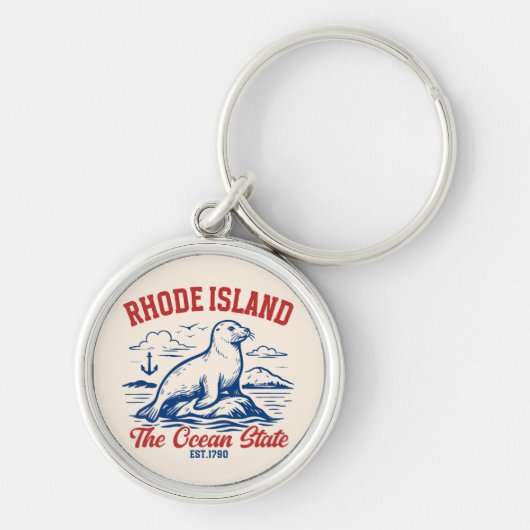 Rhode Island Beach Vibes Gift Idea キーホルダー (正面)