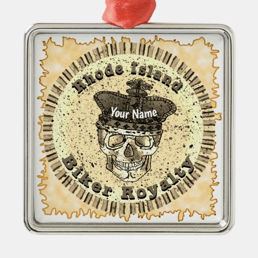 Rhode Island Biker メタルオーナメント (正面)