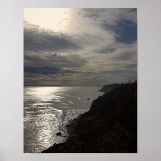 Rhode Island Cliffside Ocean Waterscape Poster ポスター (正面)