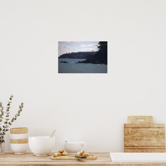 Rhode Island Cliffside Ocean Waterscape Poster ポスター (キッチン)