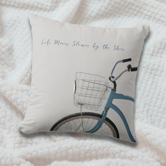 Rhode Island Coastal Cruiser Bike Throw Pillow クッション