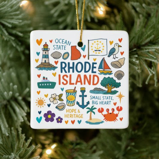 Rhode Island Custom Family Trip Christmas セラミックオーナメント (ツリー)