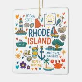 Rhode Island Custom Family Trip Christmas セラミックオーナメント (左)
