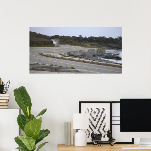 Rhode Island Highway by Ocean Poster ポスター (ホームオフィス)