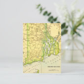 Rhode Island Map Postcard ポストカード (スタンド正面)
